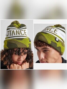 NWT Stance Camo Pom Beanie